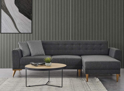 Luxury L-shaped corner sofa modern gray couch designer furniture living room